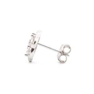 925 Silver Rhodium Plated CZ Set Stud Earrings