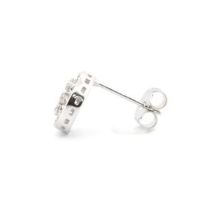 925 Silver Rhodium Plated CZ Set Stud Earrings