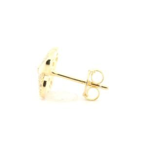 925 Silver 14ct Gold Plated CZ Set Stud Earrings
