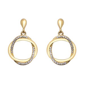 925 Silver 14ct Gold Plated CZ Set Stud Earrings
