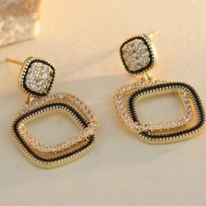 AES214 | 925 Silver 14ct Gold Plated CZ Set Stud Earrings