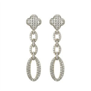 AES247 | 925 Silver 14ct Gold Plated CZ Set Stud Drop Earrings