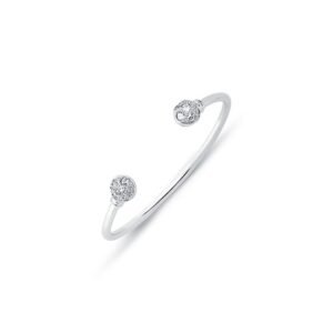 AKB027 | 925 Sterling Silver CZ Set Torque Baby / Childrens Bangle
