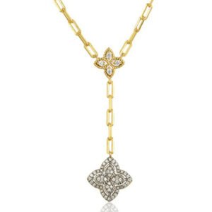 925 Silver 14ct Gold Plated CZ Set Clover Pendant