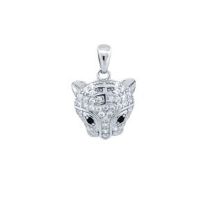 925 Silver CZ Set Tiger Pendant