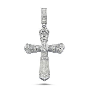 APX036 | 925 Silver Large CZ Brilliant Cut Cross
