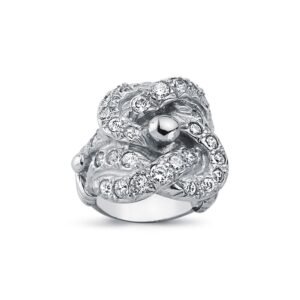 925 Silver CZ Set Knot Ring