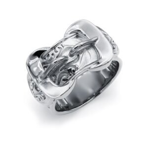 925 Silver Double Buckle Ring