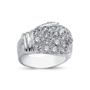 925 Silver CZ Set Boxing Glove Ring
