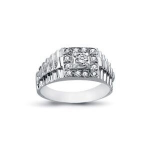 925 Silver CZ Set Solitaire Ring Watch Bracelet Shoulders