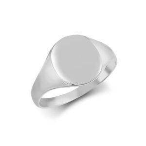 JN Jewellery 925 Silver Oval Polished Female/ Child Signet Ring