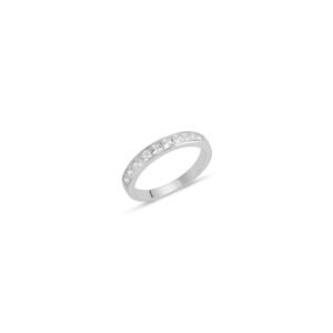 925 Silver CZ Half ET Ring