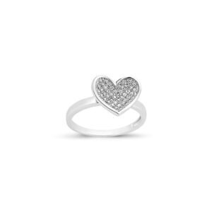 925 Silver CZ Heart Ring