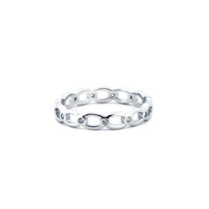 925 Silver Rhodium CZ Set Dress Ring