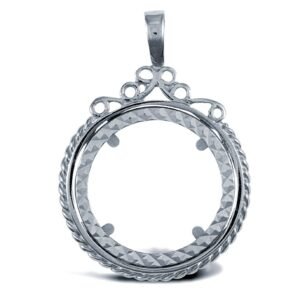 ASP003-F | 925 Silver Full Sovereign Size Pendant Mount Rope Edge