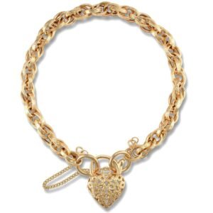 JBB163 | 9ct Yellow Gold Filigree Padlock Bracelet