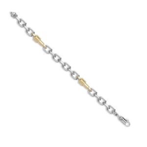 9ct Solid Bi Colour Cable & Spindle Necklace|Bracelet