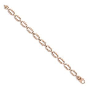 9ct Rose Solid Rectangular Link Chain Bracelet