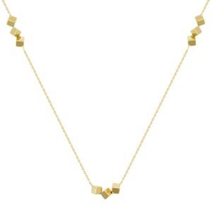 9ct Gold Cube & Rolo Necklace