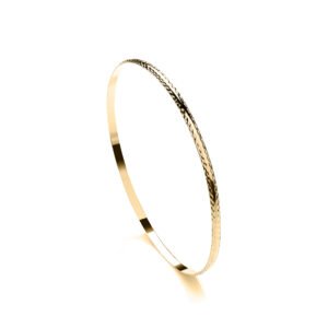 9ct Yellow Gold 3mm D-Profile Diamond Cut Slave Bangle