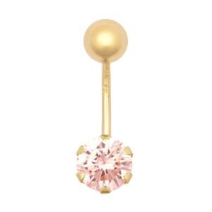 JBJ130 | 9ct Yellow Gold Cubic Zirconia Belly Bar