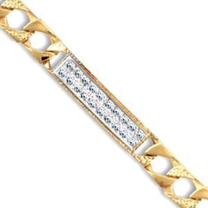 JCC004-5.0 | 9ct Gold Cast Lizard & Polished CZ Curb Bracelet