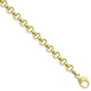 9ct Yellow Gold 3.4mm Round Belcher Bracelet