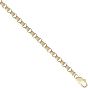 JN Jewellery 9ct Yellow Gold Cast Plain and Engraved Belcher 5.1mm Gauge