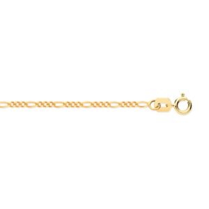 JCN004B-16 | 9ct Yellow Gold Diamond Cut Figaro 2.3mm Chain