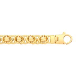 9ct Yellow Gold 6.2mm Flat Byzantine Chain