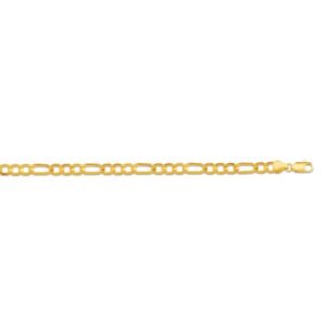 JCN108A-16 | 9ct Yellow Gold 3.5mm Faceted Flat Figaro Chain