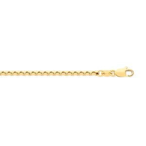 JCN112B-16 | 9ct Yellow Gold 2.2mm Hollow Box Belcher Chain