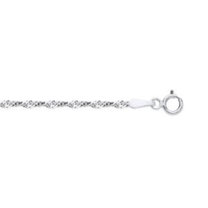 JCN114A-16 | 9ct White Gold 1.9mm Singapore Chain