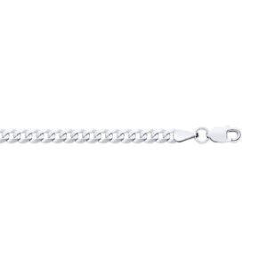 JCN115A-24 | 9ct White Gold 3.4mm Flat Faceted Curb Chain