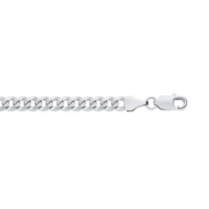 JCN115B-16 | 9ct White Gold 4.4mm Flat Faceted Curb Chain