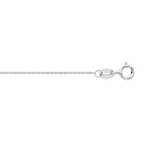 JCN118A-16 | 18ct White Gold 0.8mm Diamond Cut Trace Chain