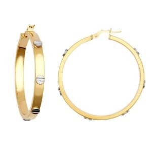 JER134 | 9ct Yellow & White Gold 4mm Hoop Earrings