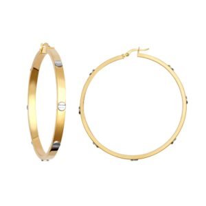 JER136 | 9ct Yellow & White Gold 4mm Hoop Earrings