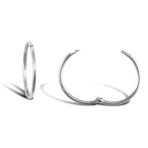 9ct white gold plain hinged Sleeper Earrings