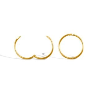 9ct yellow gold plain hinged Sleeper Earrings