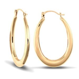 9ct yellow gold creole earrings.