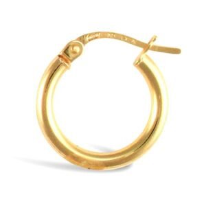 9ct yellow gold ultra light plain creole Hoop Earrings