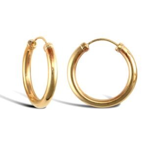 9ct yellow gold plain polished Hoop Earrings