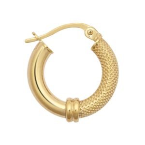 9ct Yellow Polished & Mesh Hoop Earrings