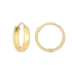 JER809 | JN Jewellery 9ct Yellow Gold Plain 10mm Huggie Earrings
