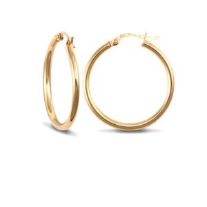 JER822C | 14ct yellow gold ultra light plain creole Hoop Earrings