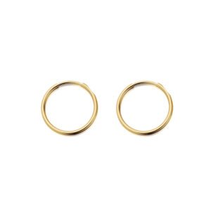 JER828A | 9ct yellow gold plain polished Hoop Earrings