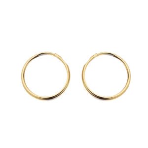 JER828B | 9ct yellow gold plain polished Hoop Earrings