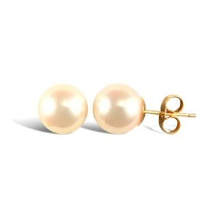 JES339 | 9ct yellow gold 8.5-9mm pearl stud earrings
