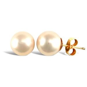 JES340 | 9ct yellow gold 9-9.5mm pearl stud earrings